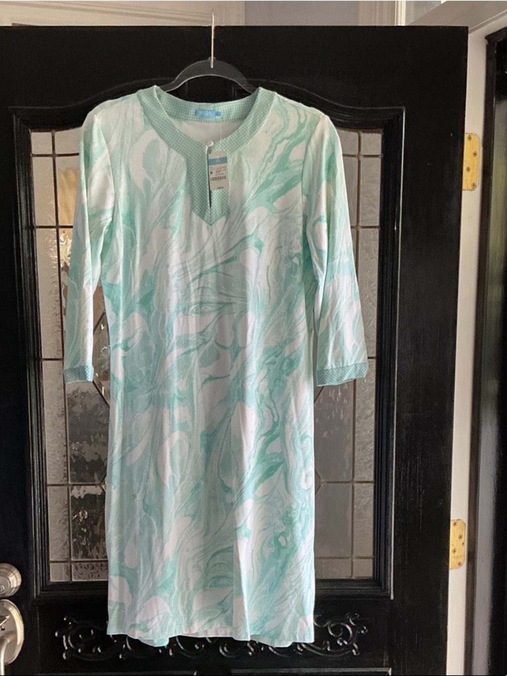 J. McLaughlin Mint & White A-Line Tunic Dress